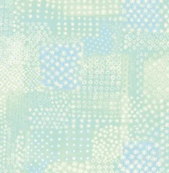 Flower Power Green Patchwork Wallpaper
