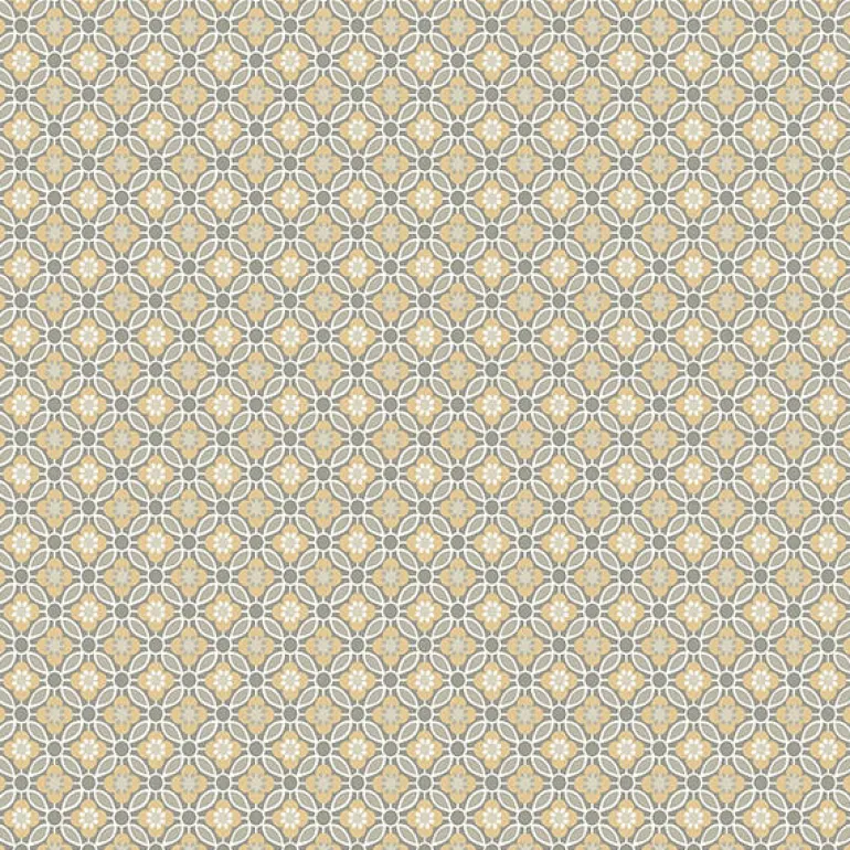 For Your Bath III Audra Mustard Floral Wallpaper
