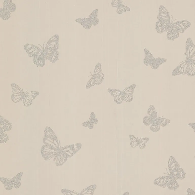 For Your Bath III Café Pearl Butterfly Wallpaper