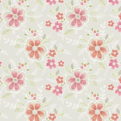 For Your Bath III Chloe Peach Floral Wallpaper