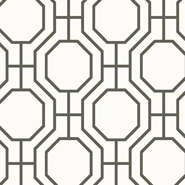 For Your Bath III Circuit Black Modern Ironwork Wallpaper