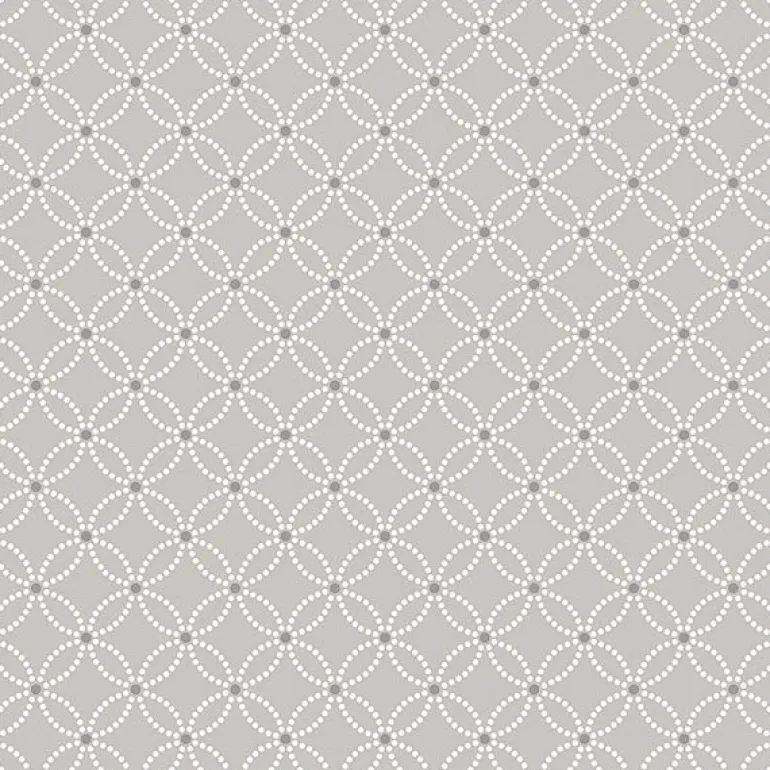 For Your Bath III Kinetic Grey Geometric Floral Wallpaper