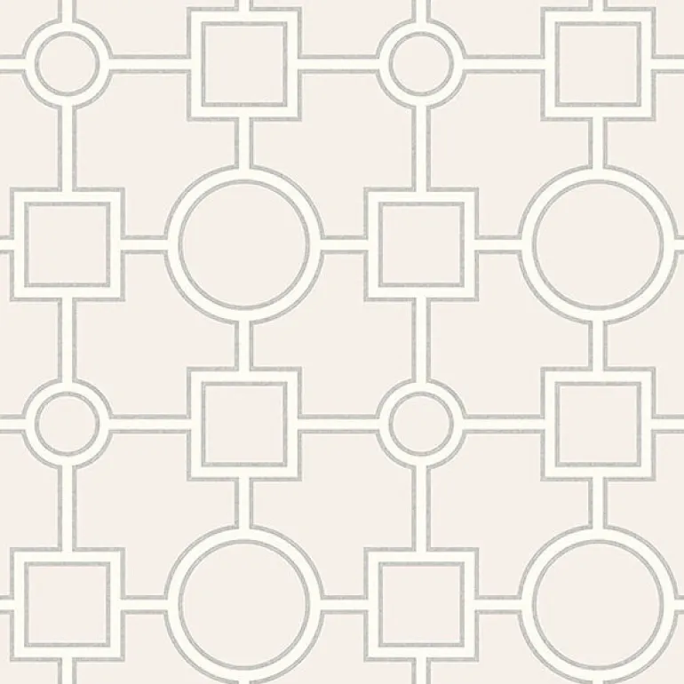 For Your Bath III Matrix Light Grey Geometric Wallpaper