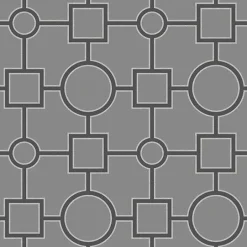 For Your Bath III Matrix Black Geometric Wallpaper