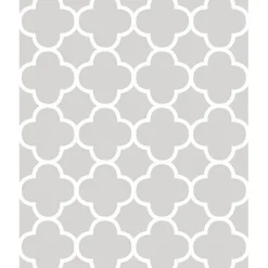 For Your Bath III Origin Grey Quatrefoil Wallpaper