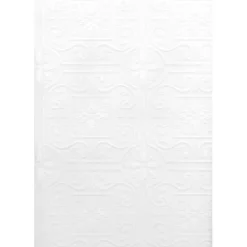 For Your Bath III Talavera White Flower Tile Paintable Wallpaper