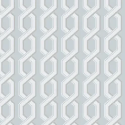 For Your Bath III Twist Blue Geometric Wallpaper