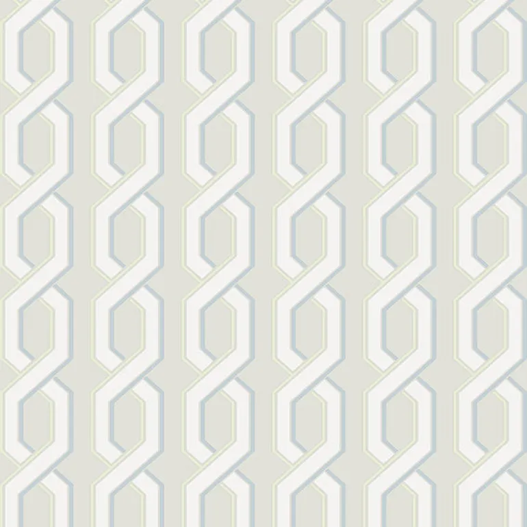 For Your Bath III Twist Grey Geometric Wallpaper