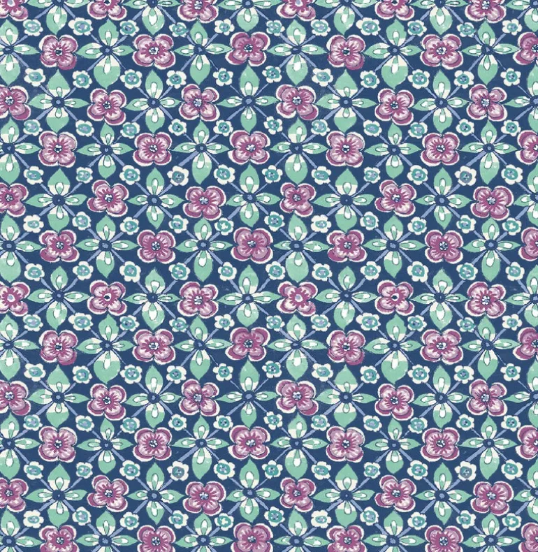 Free Spirit Indigo Floral Wallpaper