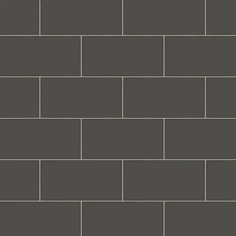 Freedom Black Subway Tile Wallpaper