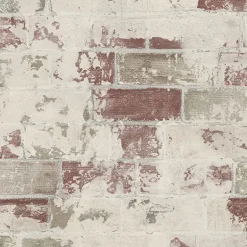 G67988 Red Cream Brick Patton Wallpaper