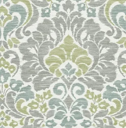 Garden of Eden Green Damask Wallpaper