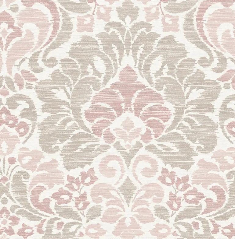 Garden of Eden Pink Damask Wallpaper