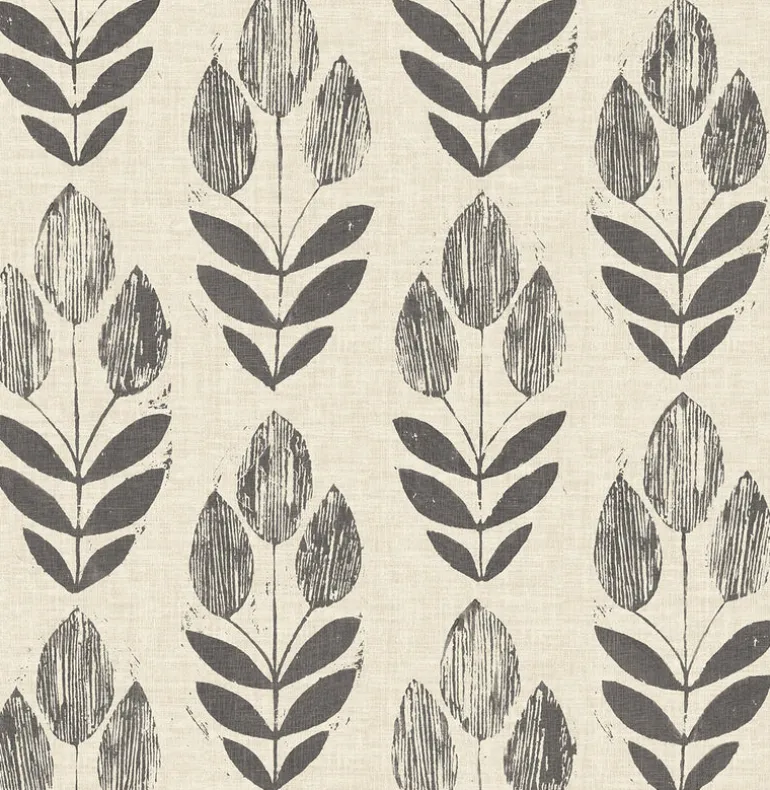 Garland Black Block Tulip Wallpaper