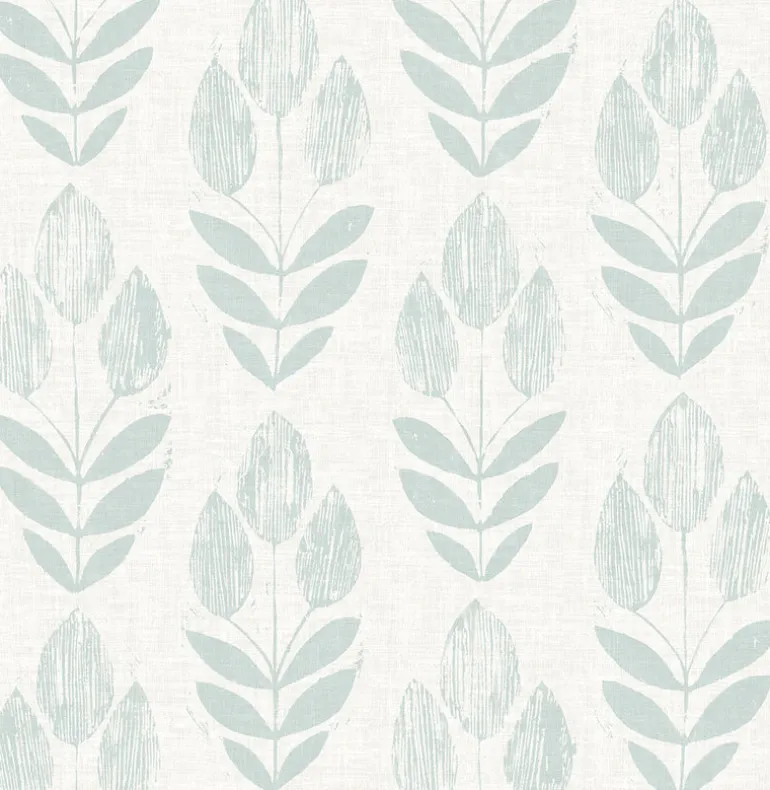 Garland Teal Block Tulip Wallpaper