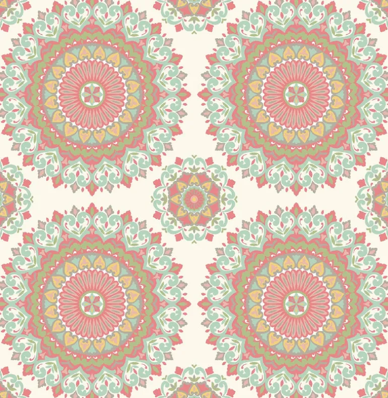 Gemma Aqua Boho Medallion Wallpaper