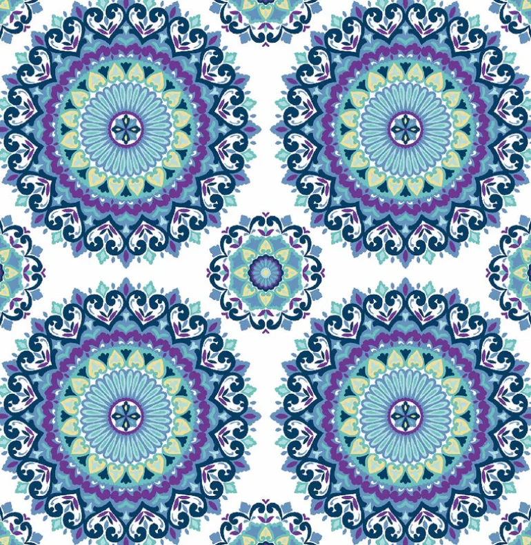 Gemma Indigo Boho Medallion Wallpaper
