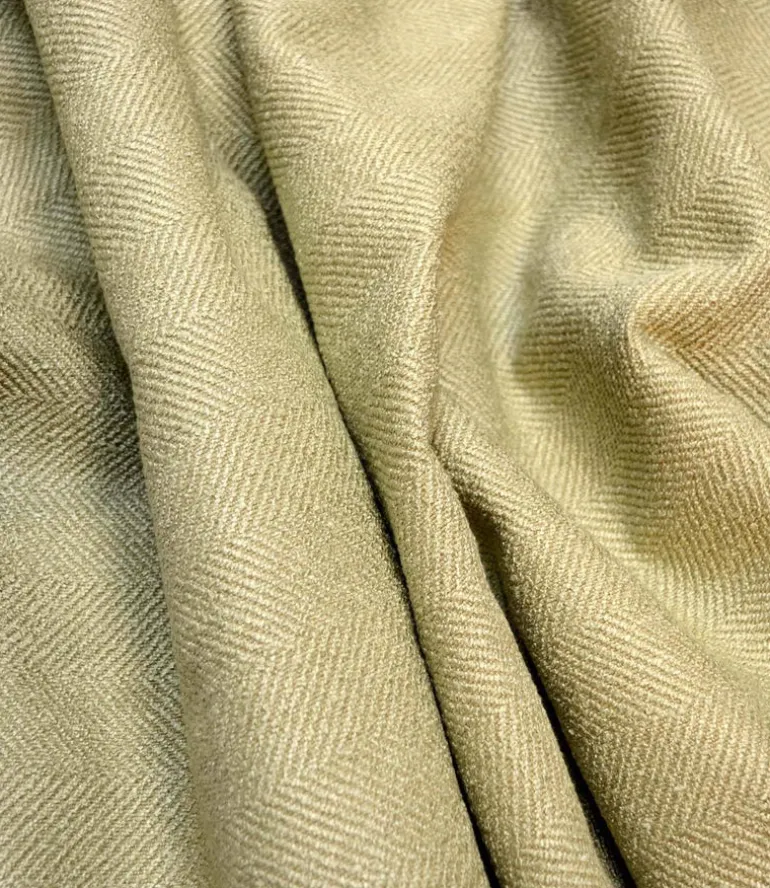 Green Herringbone Upholstery Fabric Jumper Celadon