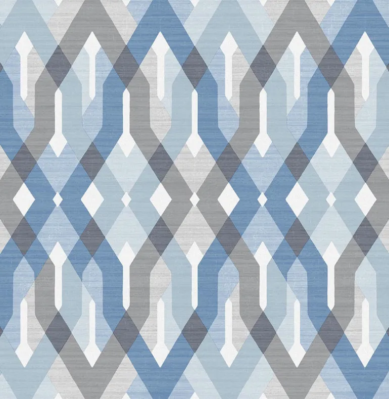 Harbour Blue Lattice Wallpaper