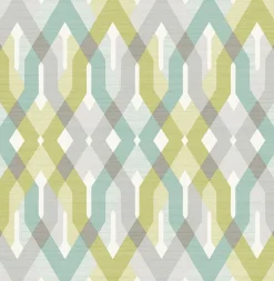 Harbour Green Lattice Wallpaper