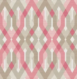 Harbour Pink Geometric Wallpaper