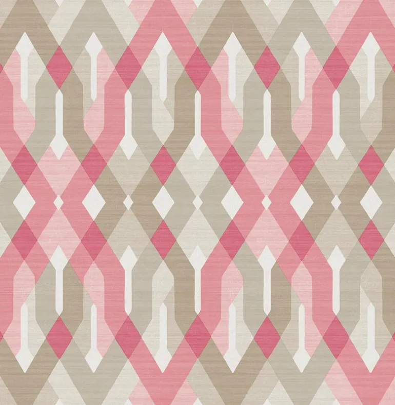 Harbour Pink Geometric Wallpaper