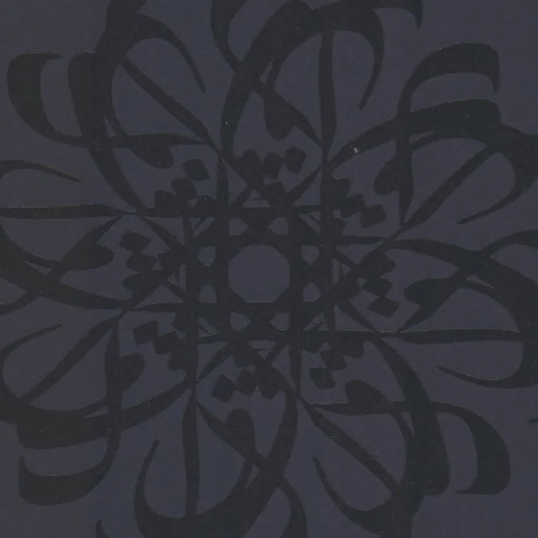 Hazar Afsan Black Modern Medallion Wallpaper