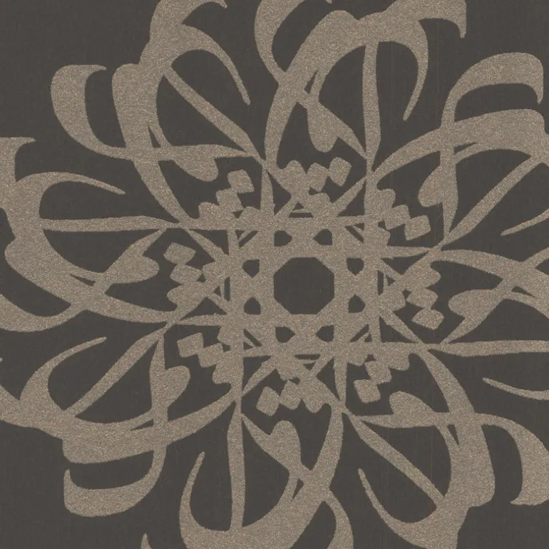 Hazar Afsan Espresso Modern Medallion Wallpaper