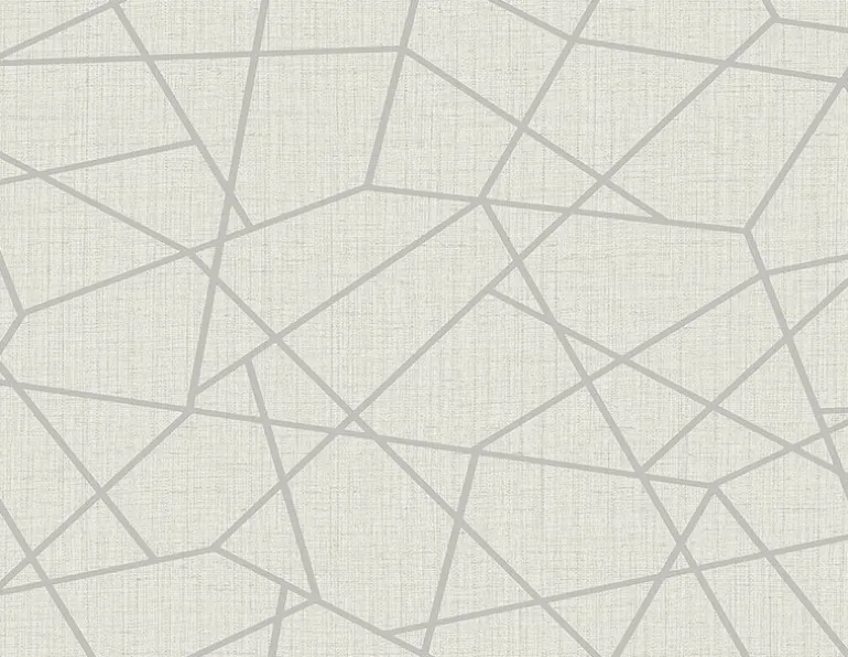 Heath Silver Geometric Linen Wallpaper