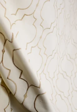 Helmsley Glow Gold Embroidered Upholstery Fabric