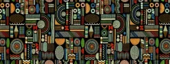 Hieroglyphics 150 Mardi Gras Covington Fabric