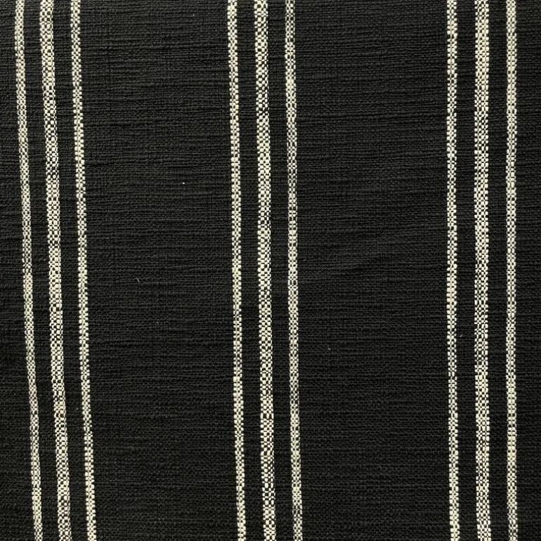 Highlander Slub Stripe Coal Black White Regal Fabric