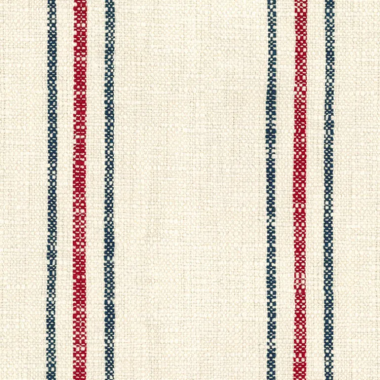 Highlander Slub Stripe Red Regal Fabric