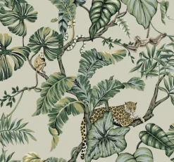 HO2144 Beige Jungle Cat Wallpaper