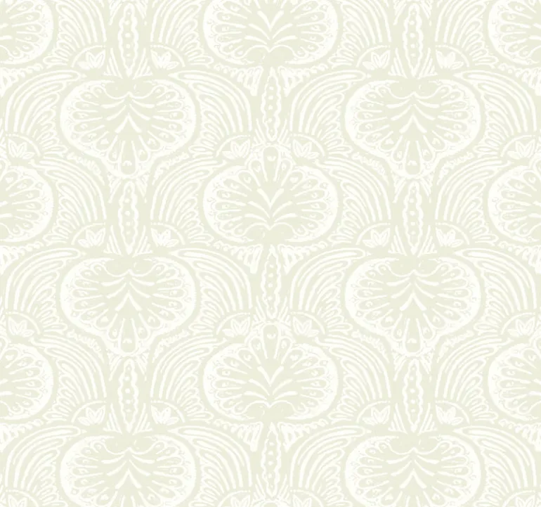 HO2154 Beige Lotus Palm Wallpaper