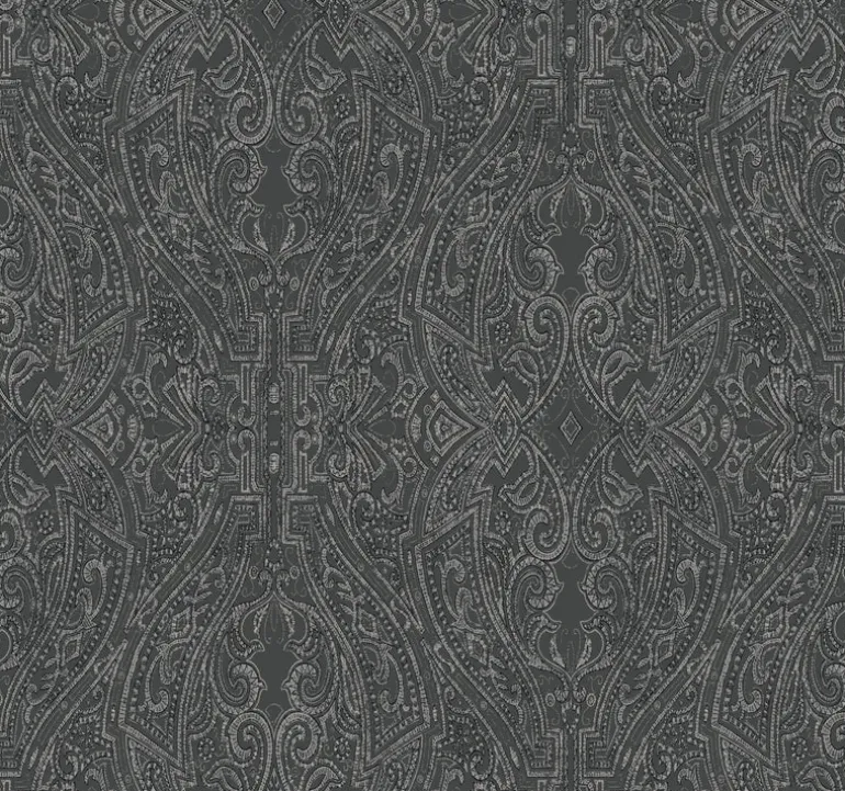 HO2134 Black Ascot Damask Wallpaper