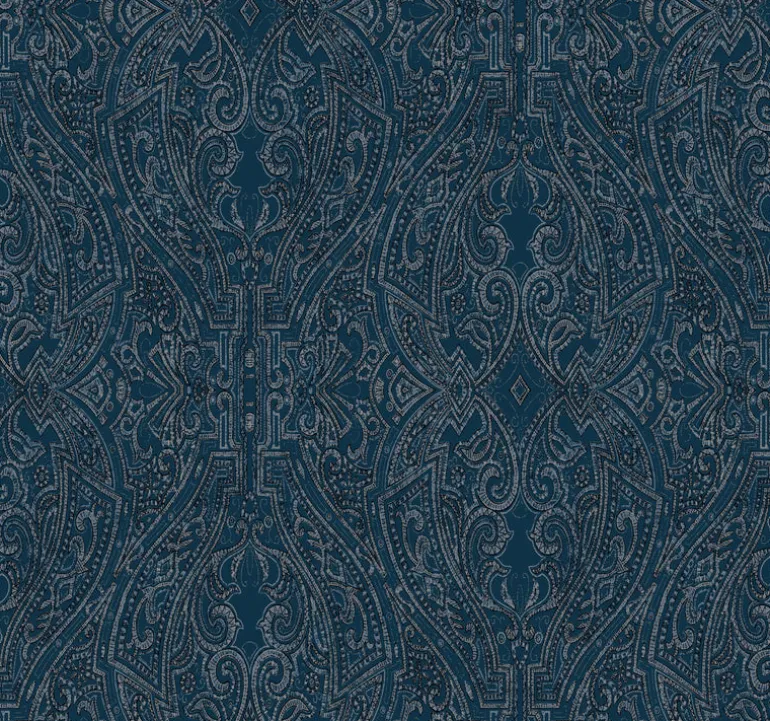 HO2133 Dark Blue Ascot Damask Wallpaper