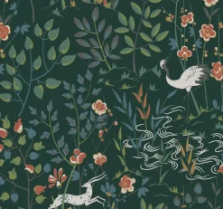 HO2126 Dark Green Aspen Wallpaper