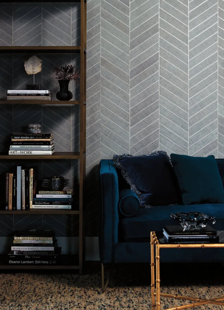 HO2106 Light Gray Atelier Herringbone Wallpaper