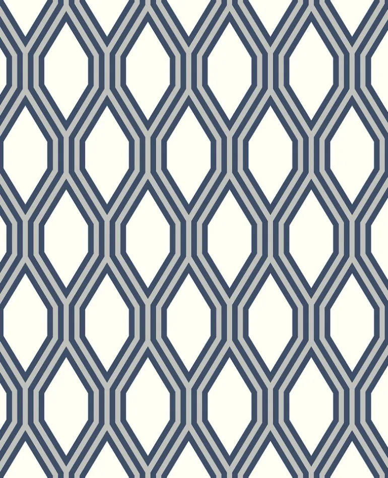 Honeycomb Navy Geometric Wallpaper