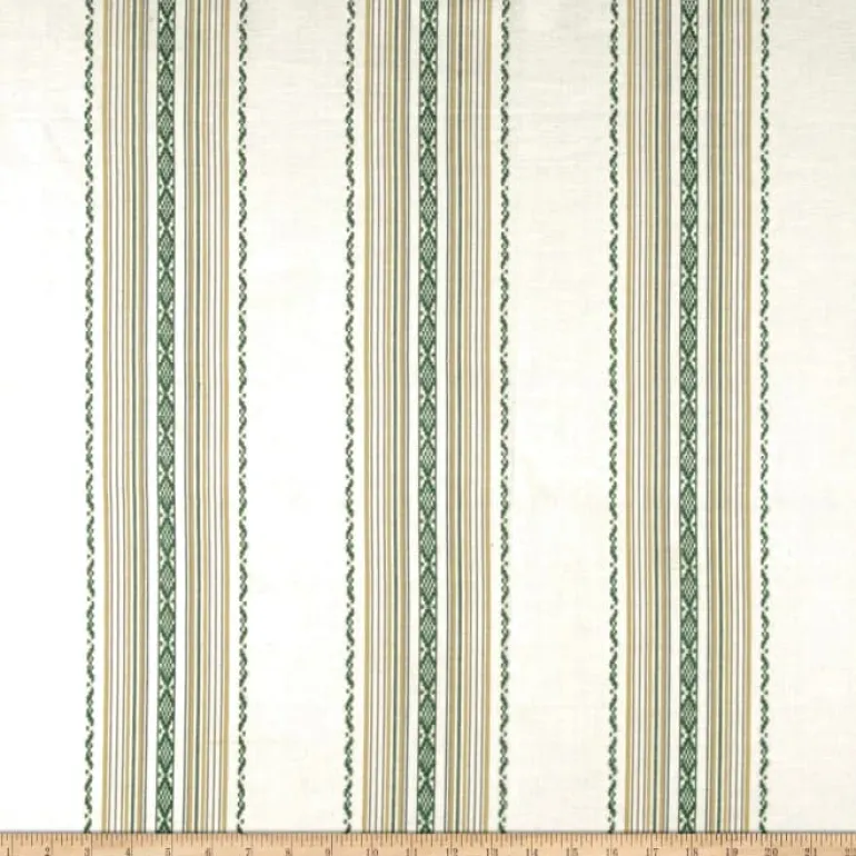 Ibiza Stripe Green White Laura Kiran Fabric