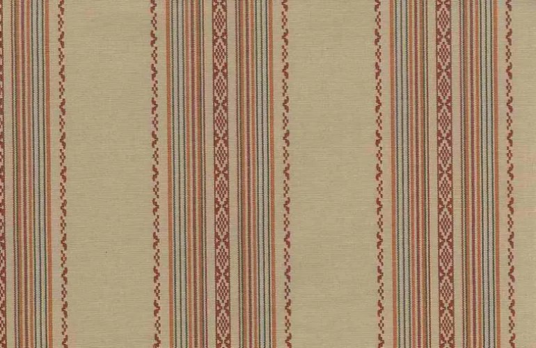 Ibiza Stripe Red Tan Laura Kiran Fabric