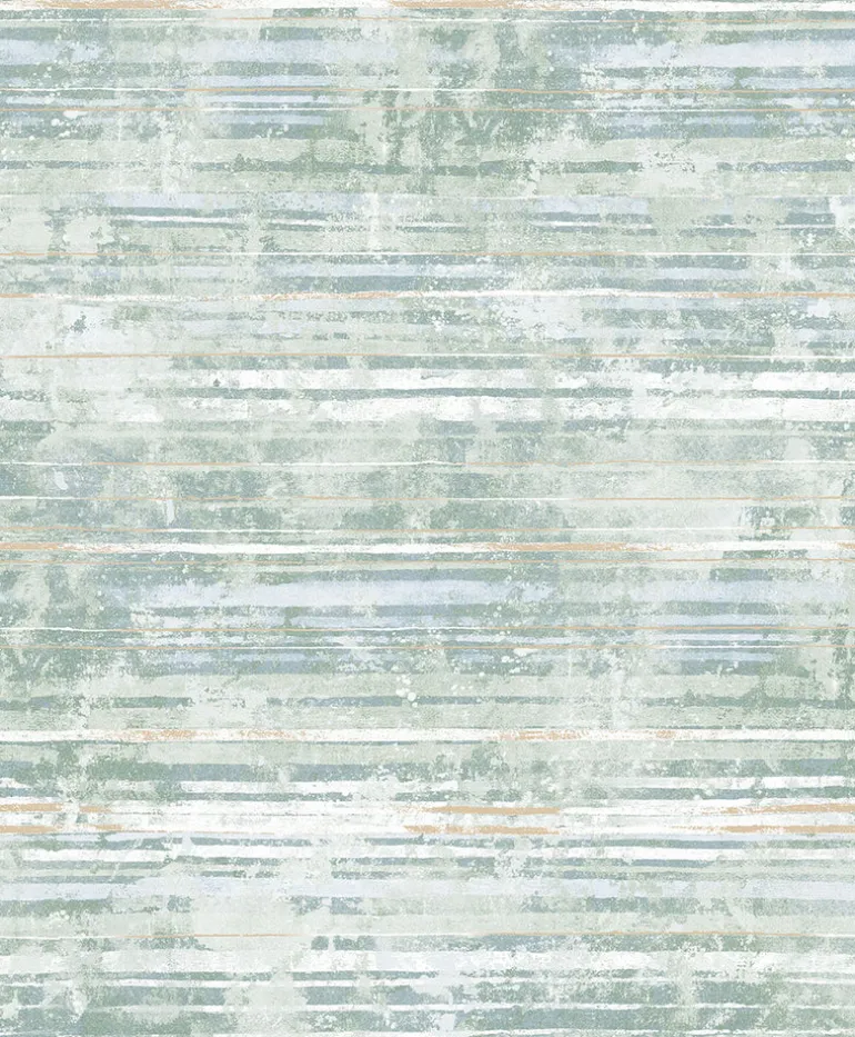 2838-IH2256 Makayla Sea Green Distressed Stripe Wallpaper
