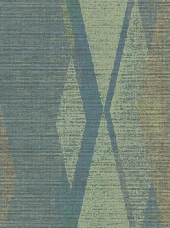2909-IH-23507 Torrance Green Distressed Geometric Wallpaper