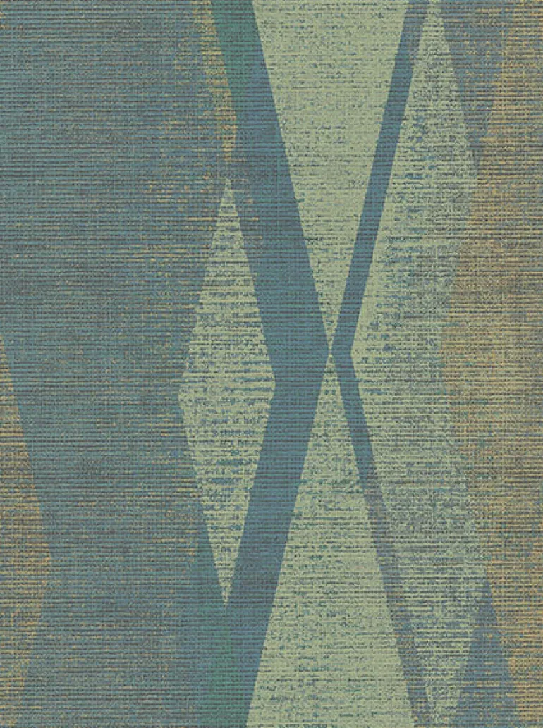 2909-IH-23507 Torrance Green Distressed Geometric Wallpaper