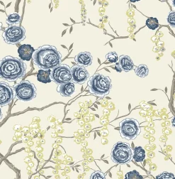Indigo Peony Tree Wallpaper