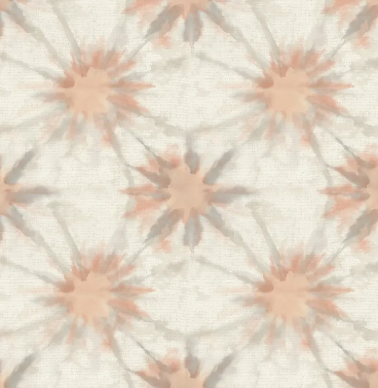 Iris Coral Shibori Wallpaper