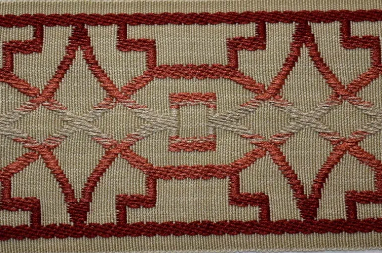 Irwell Imatra Deep Coral 3.5" Flat Tape Trim By Charlotte Moss Fabricut