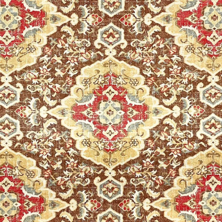 Jaipur Moroccan Red Ethnic Damask Covington Fabric