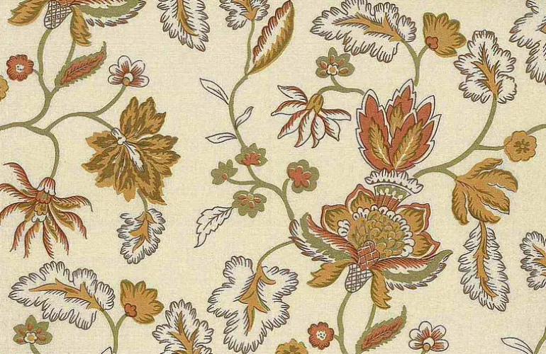 Java Handprint Autumn Laura Kiran Fabric